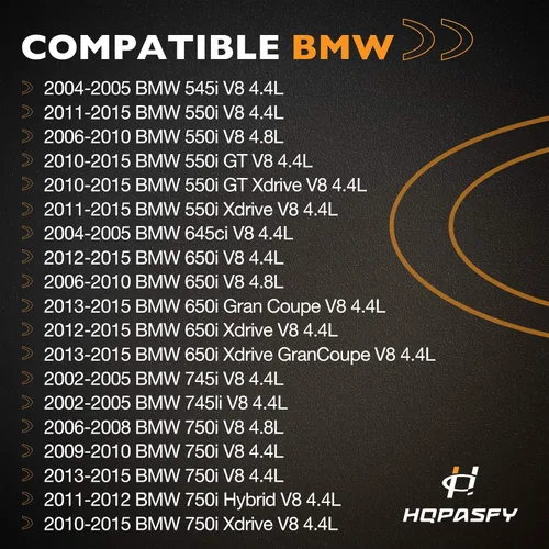 Miniatura 2 de Paquetes de Bobina de Encendido HQPASFY, Compatible con BMW 2002-2018 750li/550i/650i/750i, X5/X6, 545i/645ci/745i/745li, Alpina B6/B7/M5/M6 4.4L