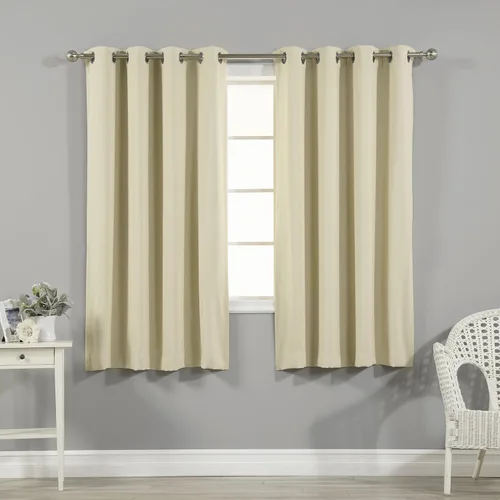 Miniatura 32 de Best Home Fashion Cortinas opacas con aislamiento térmico, ojales de acero inoxidable y níquel, color rosa bebé, 52 pulgadas de ancho x 63 pulgadas