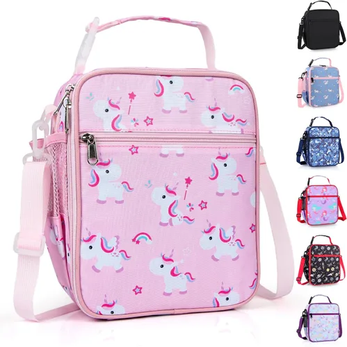 Miniatura 11 de Bolsa de almuerzo aislada para niños, bolsas de picnic térmicas con correa ajustable para adultos, niños, mujeres, hombres, niños y niñas