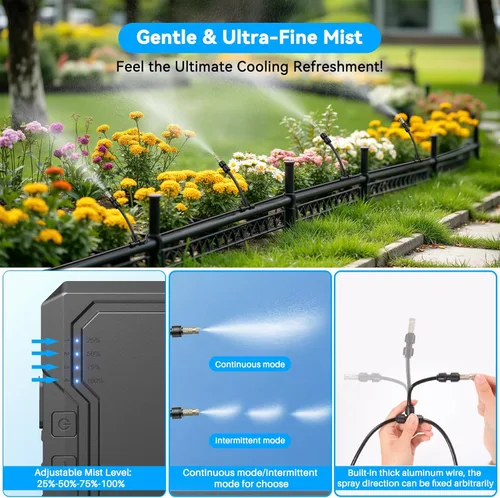 Miniatura 6 de Ausic Sistemas de nebulización portátiles, juego de rociadores de refrigeración de agua para exteriores con bomba de agua de 6000 mAh, cubo de 20 L