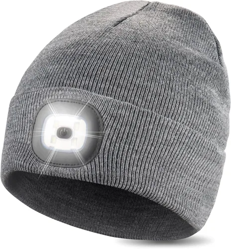Miniatura 22 de Tutuko Gorro unisex con luz, gorro LED recargable por USB, sombrero LED con linterna, regalos para hombres, mujeres, papá
