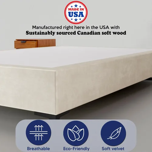 Miniatura 6 de Greaton, Cama con plataforma de madera de terciopelo de alta calidad de 15 pulgadas, duradera, elegante, opciones de multicolor, no necesita somier
