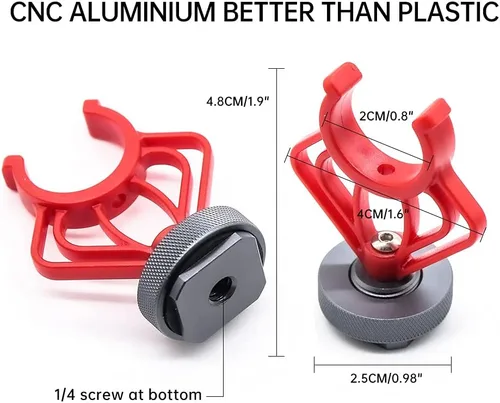 Miniatura 2 de 2 soportes de soporte de montaje de choque para micrófono de cámara, soporte de montaje hembra de tornillo de 1/4 pulgadas para RODE VideoMicro