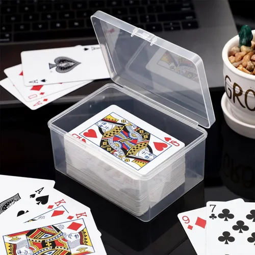 Miniatura 6 de Vicenpal Cajas de cartas de juego a presión cerradas de plástico transparente, cajas de almacenamiento de cartas coleccionables compatibles con MTG