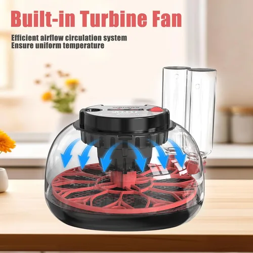 Miniatura 3 de Incubadoras para incubar huevos, incubadora de 12 huevos con giro automático de huevos y control de humedad, vista de 360°