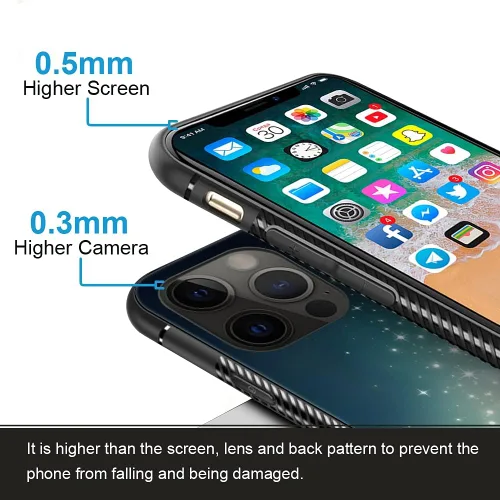 Miniatura 3 de ZHEGAILIAN Funda compatible con iPhone 13 Pro Max, diseño de patrón de policarbonato duro, funda protectora de TPU suave antideslizante para iPhone