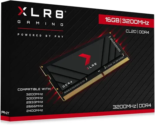 Miniatura 7 de PNY XLR8 Gaming 16GB DDR4 3200MHz (PC4-25600) CL20 1.2V Memoria para computadora portátil/portátil (SODIMM) MN16GSD43200X