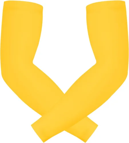 HDE Mangas de compresión de brazo para niños, manga de tiro de baloncesto, deportes juveniles, protección solar, fútbol, béisbol, 1 par Amarillo