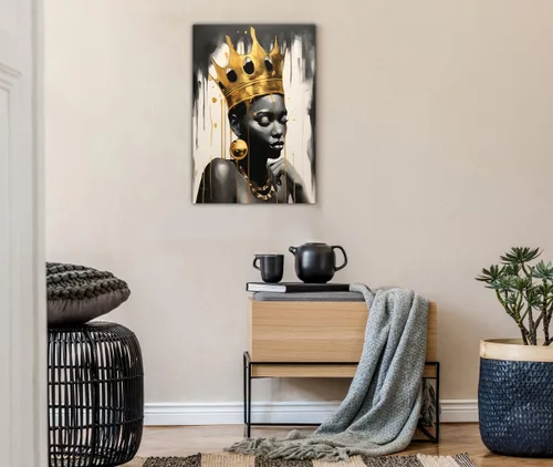 Miniatura 164 de Arte de pared afroamericano, decoración de rey y reina bailarín negro para sala de estar, arte de pareja de amor negro para dormitorio, lienzo
