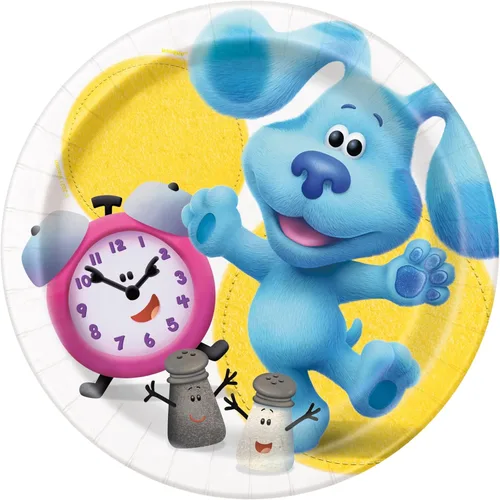 Blue's Clues - Platos redondos de postre – 7 pulgadas (paquete de 8) – Unique & Material de alta calidad – Multicolor, diseño divertido para fiestas
