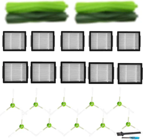 Kit de 24 piezas de repuesto para iRobot Roomba i7 i7+ i1 i3 i4 i5 i6 i8 J5 J6 J7 J8 J9 Plus E5 E6 aspiradora, cepillos de goma y filtros HEPA de