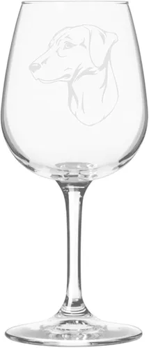 Miniatura 503 de Copa de vino de 12.75 onzas con diseño de perro grabado