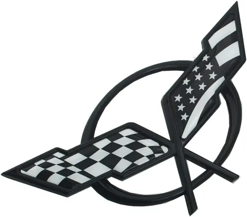 Miniatura 4 de Banderas cruzadas de nariz delantera, emblema de repuesto para automóvil 97-04 Corvette C5 Chevrolet Decal 19207384 19207385