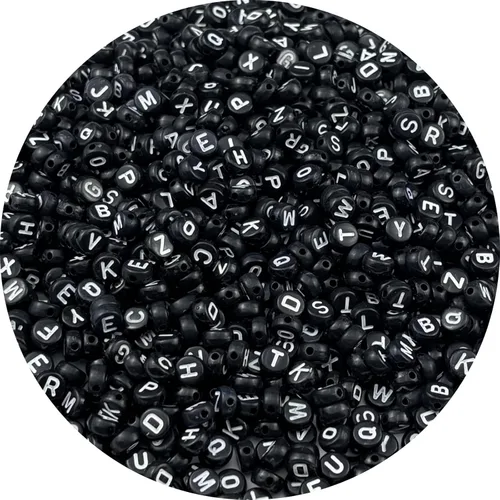 Miniatura 9 de 1000 cuentas redondas de acrílico del alfabeto para la fabricación de joyas y manualidades (cuentas blancas de letras coloridas)