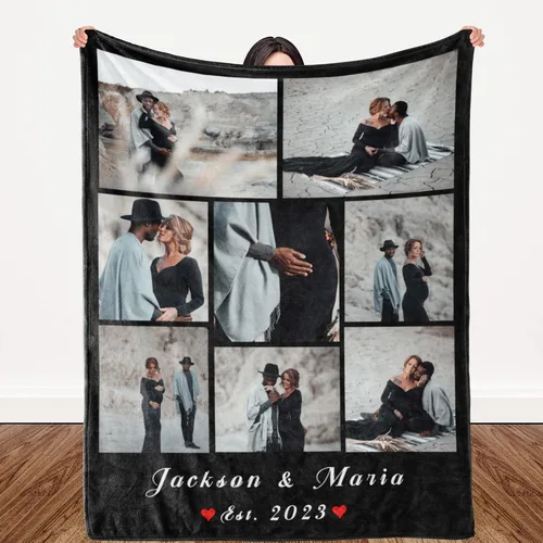 Miniatura 7 de DITKST - Mantas personalizadas con fotos y texto, collage hechas en Estados Unidos, mantas personalizadas con fotos, regalos de cumpleaños, Navidad