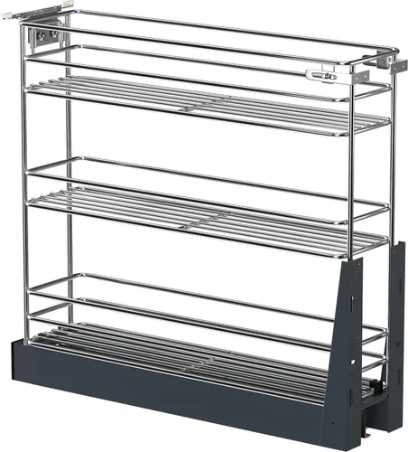 Miniatura 11 de JOWBOOW Organizador de especias extraíble para armario estrecho (10.6 cm de ancho X 49.5 cm de profundidad), organizador de gabinete de 3 niveles