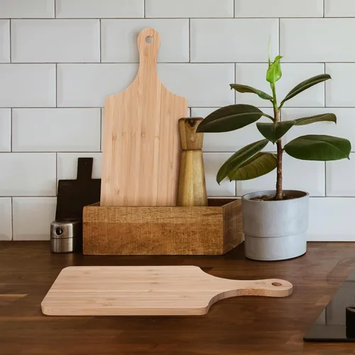 Miniatura 7 de WILLOWDALE 10 tablas de cortar de madera para cocina, tablas de charcutería de 11 pulgadas, tabla de servir de madera para pizza, queso, postre