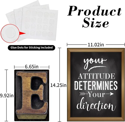 Miniatura 3 de DUAIAI 13 Piezas Pósteres de Tablón de Anuncios Estilo Industrial Elegante, Cita Inspiradora Afirmación Positiva Pósteres Motivacionales con Letrero