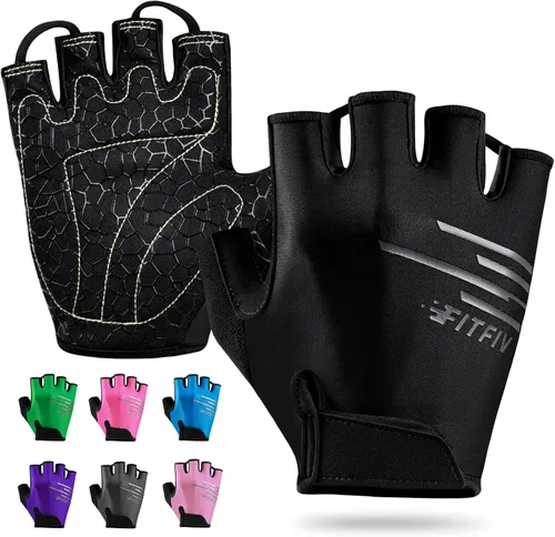 Guantes de ciclismo para hombres y mujeres, guantes de ciclismo de medio dedo, guantes de entrenamiento adecuados para deportes al aire libre,