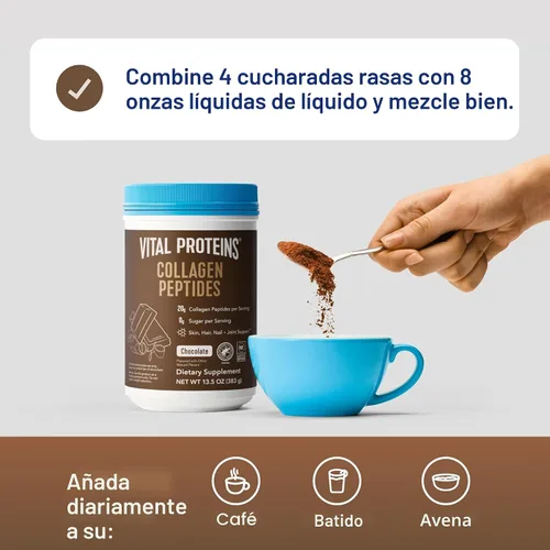 Miniatura 8 de Vital Proteins - Péptidos de colágeno en polvo - Polvo de chocolate para la salud del cabello, uñas, piel, huesos y articulaciones, 13.5 oz