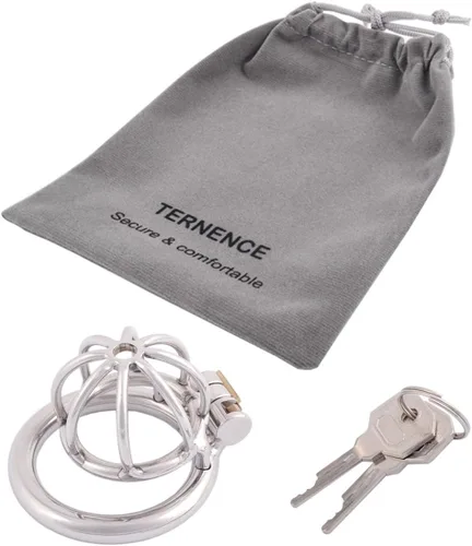 Miniatura 7 de TERNENCE Dispositivo de castidad masculina de metal, pequeño, acero inoxidable 304, cómodo, jaula para adultos, juguete sexual D240