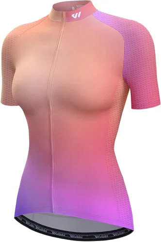 Wulibike Camiseta de ciclismo para mujer, manga corta, camisetas de bicicleta para mujer, camiseta de ciclismo con tres bolsillos