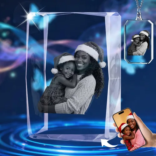 Miniatura 11 de Marco de fotos de cristal 3D personalizado grabado grabado personalizado impresiones de fotos de vidrio regalos de Navidad cubos de fotos gran