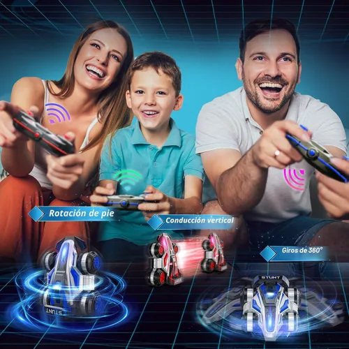 Miniatura 7 de Automóvil de deformación de acrobacias de control remoto de deriva de alta velocidad, regalos de cumpleaños, para niños y niñas de 4 a 16 años (azul)