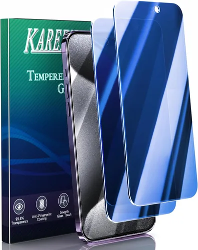 Miniatura 11 de KAREEN Paquete de 2 protectores de pantalla para iPhone 15/ iPhone 15 Pro, película de vidrio templado de 6.1 pulgadas, dureza 9H, antiarañazos, sin