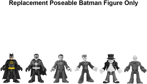 Miniatura 5 de Mattel Pieza de repuesto para Imaginext Deluxe Figure Pack Playset – GWX46 ~ Figura de Batman Poseable de Repuesto ~ Llevando Traje Negro y Capa
