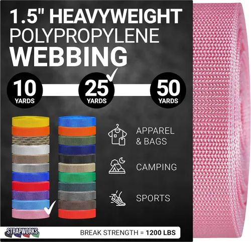 Miniatura 47 de Strapworks Heavyweight Polypropylene Webbing - Heavy Duty Poly Strapping for Outdoor DIY Gear Repair, 1.5 Inches
