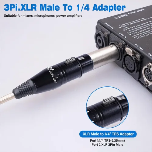 Miniatura 4 de SINUS LIVE 4 paquetes de 24 quilates de oro real XLR hembra macho a adaptador TRS de 1/4 pulgadas, XLR equilibrado a cuarto de pulgada