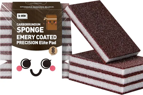 Carborundum - Esponjas para fregar resistentes, sin fibra de vidrio, nanoóxido, para ollas, sartenes, parrilla, estantes de horno y manchas de