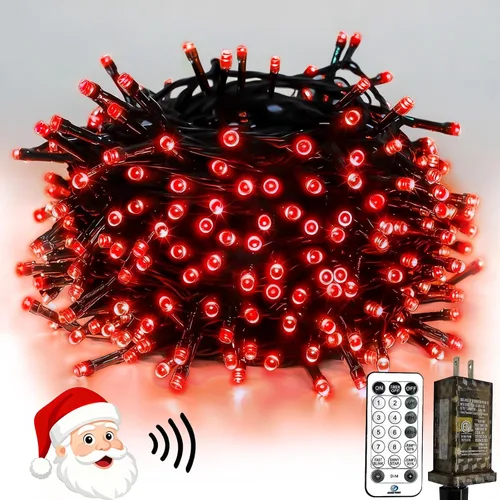 Miniatura 14 de Luces de Navidad controladas por voz con control remoto, cadena de 300 luces LED de 99 pies para interiores y exteriores con 12 modos, 3