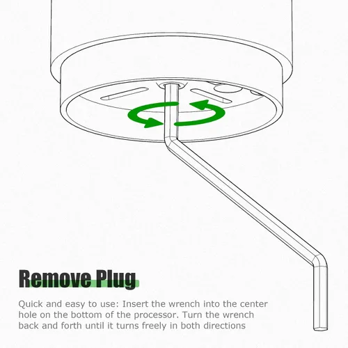 Miniatura 3 de Mellbree Paquete de 2 llaves Allen para trituradores de basura compatibles con tejón, desatasca y transparente, color plateado