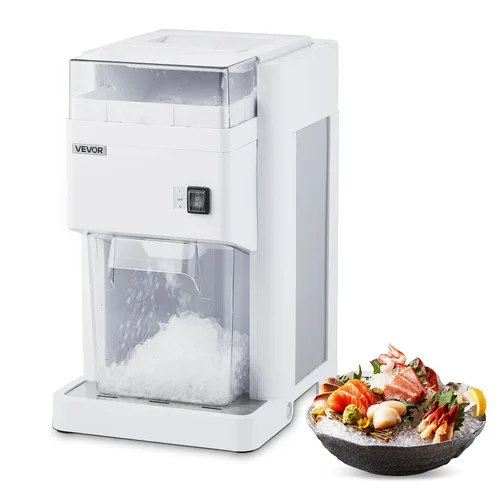 Miniatura 12 de VEVOR Máquina eléctrica de 110V para hielo raspado, máquina para hacer conos de nieve de 500W, de mesa con textura de hielo ajustable, máquina