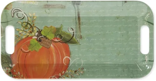 Miniatura 2 de Boston International Bandeja de melamina de Acción de Gracias para otoño y otoño, con asas, 15 x 8 pulgadas, otoño por todas partes