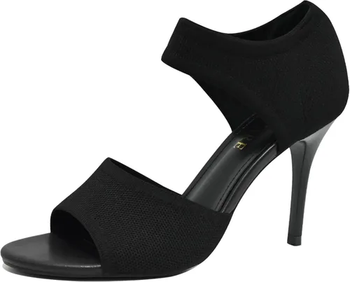 Miniatura 22 de Tacones de Puntera Abierta para Mujer, Sexys Tacones de Aguja de 3 Pulgadas, Sandalias de Tacón para Mujer con Puntera Abierta, Amplias, de Tejido