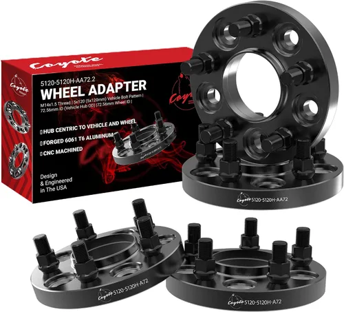 Miniatura 13 de Wheel Accessories Parts 2 espaciadores de rueda centrados en buje 5 en 4.724 in 0.197x4.724 in 0.787 in grueso 2.857 in Hub M14x1.5 14x1.5 rosca
