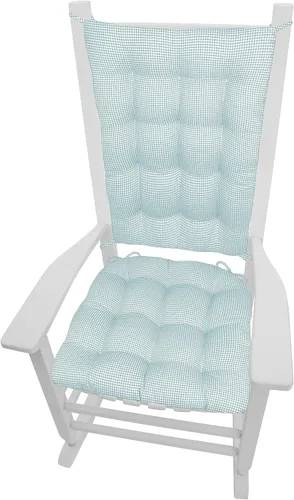 Barnett Home Decor Madrid Aqua - Cojines para silla mecedora, extra grandes, cojín de espuma de látex de 19 x 19 pulgadas y cojín de respaldo de 23