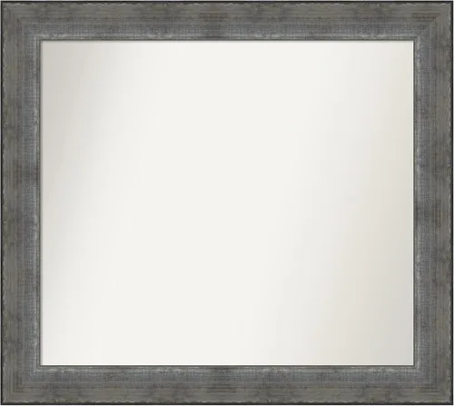 Miniatura 66 de Amanti Art Espejo de baño plateado para sobre el fregadero, 24 x 24 pulgadas, espejo cuadrado de peltre forjado a medida, marco de madera casual