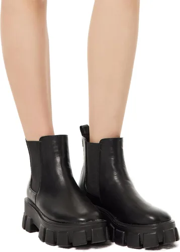 Miniatura 5 de Botines con cordones Chelsea Combat Chunky Plataforma para mujer en Negro (ROTA)