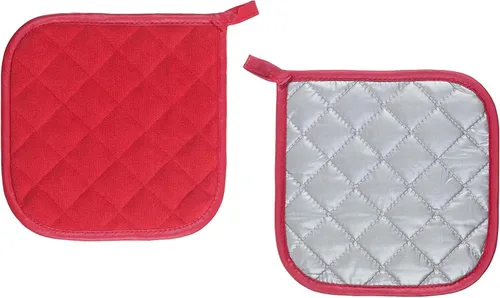 Miniatura 2 de Soporte para ollas de algodón, lavable a máquina, resistente al calor, soporte para ollas, almohadillas calientes, salvamanteles para cocinar y Rojo