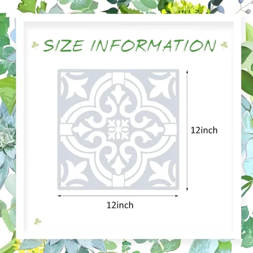 Miniatura 2 de Mandala - 6 plantillas de azulejos reutilizables de 12 x 12 pulgadas, plantillas de pared con patrón de azulejos, plantillas de dibujo de mandala
