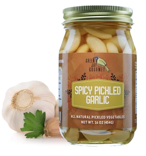 Miniatura 10 de Green Jay Gourmet Dientes de ajo en escabeche en un frasco – Ajo asiático en escabeche – Bulbos de ajo fresco para cocinar – Ingredientes naturales