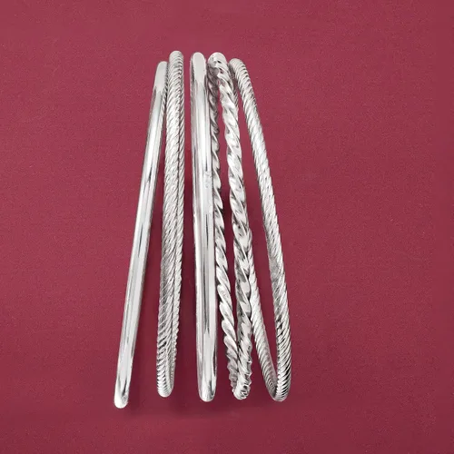 Miniatura 3 de Ross-Simons Sterling Silver Jewelry Set 5 Bangle Bracelets