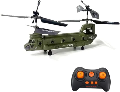 Helicóptero de control remoto, S026H Helicóptero RC de transporte militar con retención de altitud, despegue/aterrizaje de una tecla, luz LED,