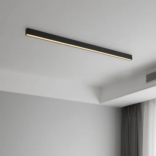 Miniatura 13 de Lámpara LED de techo negra, moderna y simple, instalación de superficie de techo de tira larga, adecuada para sala de estar, dormitorio, pasillo