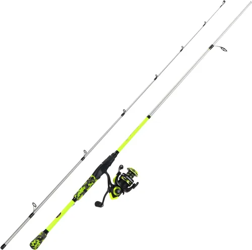 Sougayilang Spinning Combo – 5.2:1 Gear Ratio, 15.6LB Drag, IM7 Graphite 2-Piece Rod, Stainless Steel Guides for Bass, Trout, Redfish Amarillo