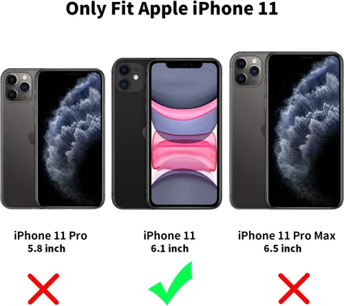 Miniatura 2 de Funda para iPhone 11, delgada de piel sintética vintage a prueba de golpes, ligera, de alta calidad, suave, TPU, carcasa protectora híbrida de PC